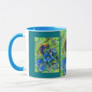 Tasse A Bee & Forget-me-not Flowers