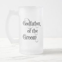 Tasse à bière en verre dépoli Parrain du marié