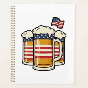 Tasse à bière patriotique design vectoriel vintage