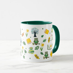 Tasse à café 11oz Design Printemps Amateur de Livr