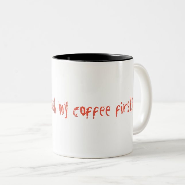 Tasse à café à deux tons avec mots (Devant droit)