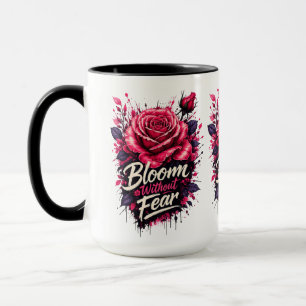 Tasse à café à deux tons Rose Fleurir sans peur