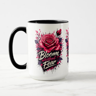 Tasse à café à deux tons Rose Fleurir sans peur