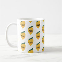 Tasse à café à motif de citron de dessin animé