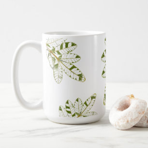 Tasse à café à motif de feuille de houx brésilien