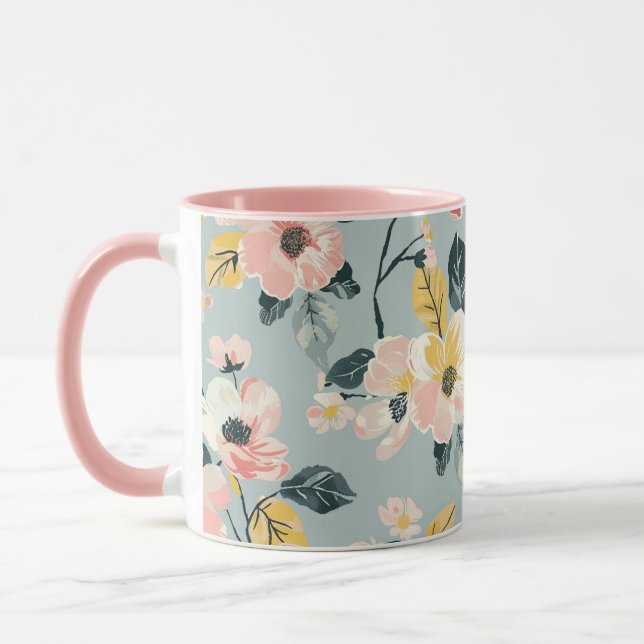 Tasse à café à motif floral vintage (Gauche)