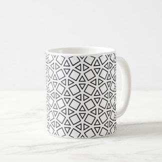 Tasse à café à motif géométrique triangle noir et