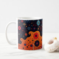 Tasse à café à motif gribouillis coloré | Dessin a