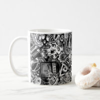 Tasse à café à motif gribouillis coloré | Dessin a