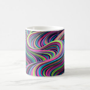 Tasse à café Abstrait Dune de Désert Néon Ondulati