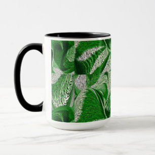 Tasse à café Abstraite noire et verte