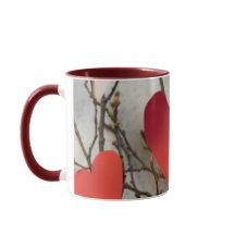 Tasse à café accent cœurs rouges romantiques | Amo