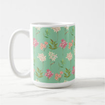 tasse à café au design floral sur arrière - plan v