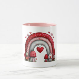 Tasse à café avec arc-en-ciel d'amour piqué