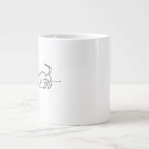 Tasse à café avec chien saucisse en ligne artistiq