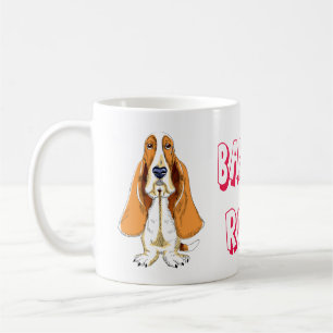 Tasse à café avec chiot Basset Hound de dessin ani