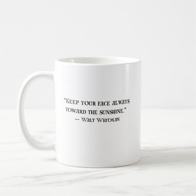 Tasse à café avec citation positive de Walt Whitma (Gauche)