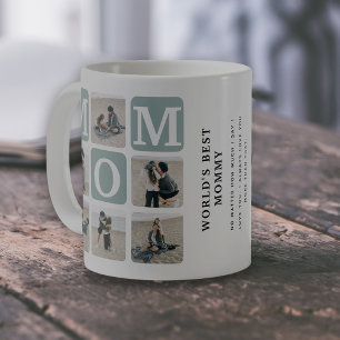 Tasse à café avec collage de photos 'Meilleure Mam