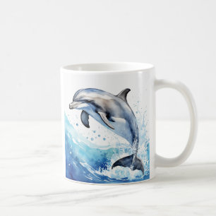 Tasse à café avec dauphin design dessus