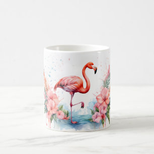 Tasse à café avec flamant rose imprimé