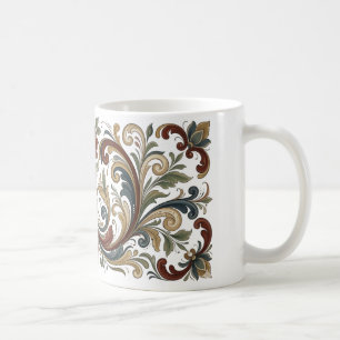 Tasse à café avec motif d'art populaire scandinave
