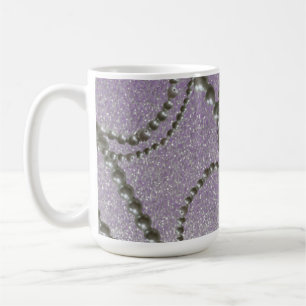 Tasse à café avec perles et taches métallisées mau