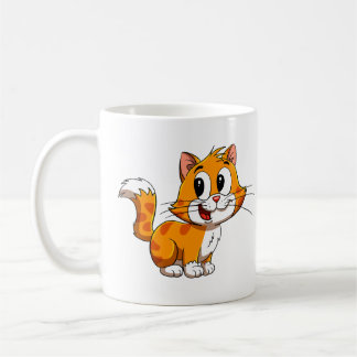 Tasse à café avec un chat de dessin animé mignon