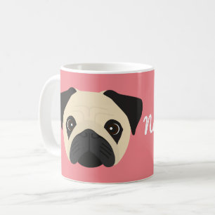 Tasse à café avec un chien Pug
