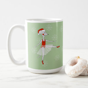Tasse à café Ballerine Souris Noël Flocons de neig