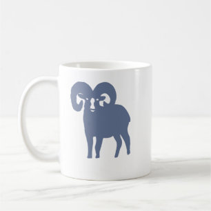 Tasse à café Bélier Silhouette de Bélier Bleu