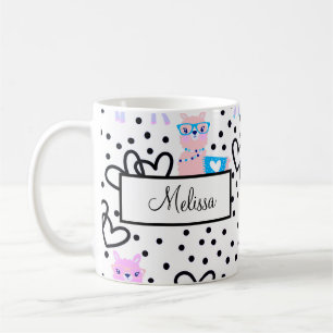 Tasse à café bicolore personnalisée Lama