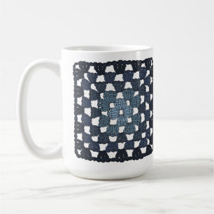 Tasse à café Bleu Crochet Carré de Grand-mère