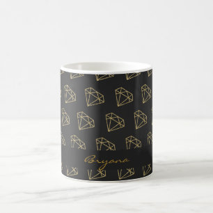 Tasse à café Bling Glamour Moderne Diamant Or