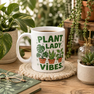Tasse à café botanique mignonne avec vibes de dame