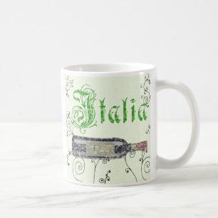 Tasse à café bouteille de vin italien