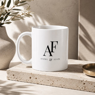 Tasse à café   Cadeau de monogramme de mariage per