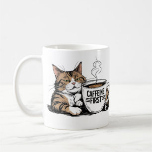 Tasse à café « Caféine d'abord » pour les amateurs