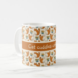 Tasse à café Câlins de chat Style d'art naïf