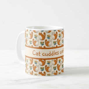 Tasse à café Câlins de chat Style d'art naïf