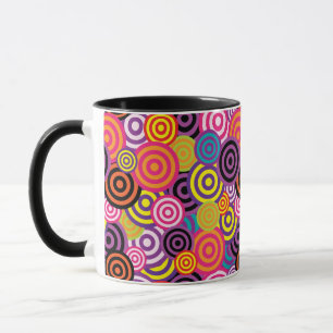 tasse à café cercles psychédéliques