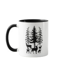 Tasse à café Cerf dans la forêt