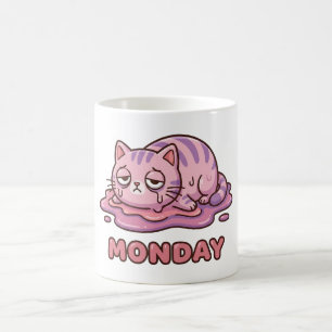 Tasse à café chat rose fonte drôle lundi