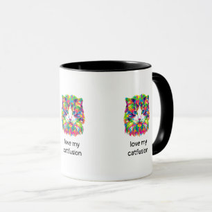 Tasse à café Chatfusion Abstraite J'adore Mon Chat