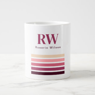 Tasse à café Chic Rétro Rayures Monogramme
