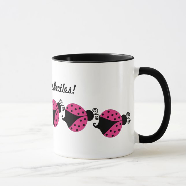 Tasse à café coccinelle rose et noir (Droite)
