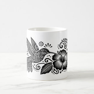 Tasse à café Colibri & Hibiscus –  Art de tatouage