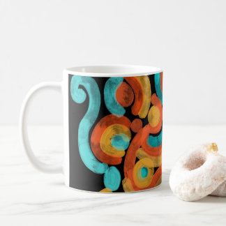 Tasse à café colorée abstraite