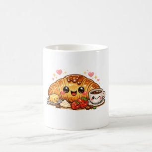 Tasse à café Croissant Mignon Heureux