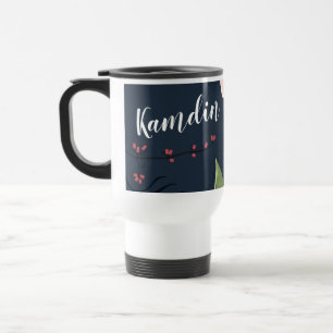 Tasse à café de 15 onces personnalisée Flore blanc