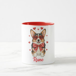 Tasse à café de chien Corgi joyeuse Saint-Valentin